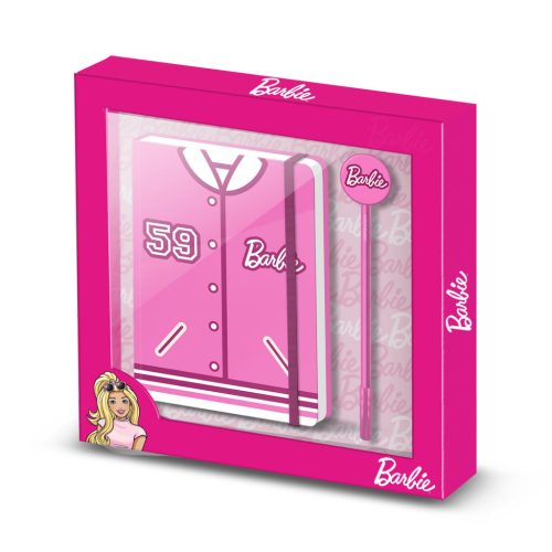 BARBIE růžový deník + pero set - 22.4cm X 23.2cm X 2.2cm