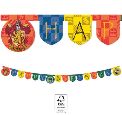1 ks Happy Birthday nápis HARRY POTTER HOGWARTS HOUSES