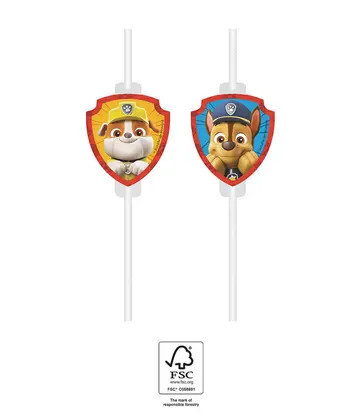 4 ks Papírová sláma PAW Patrol