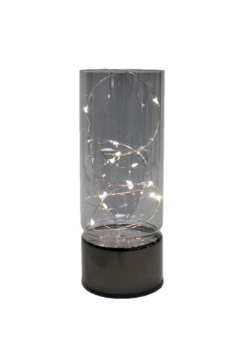LAMPA+SKLO ŠEDÉ7*15