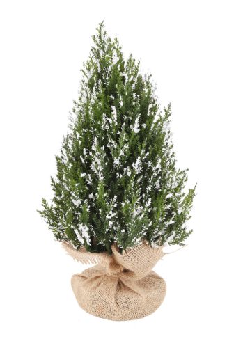 TISÍKOVÝ KEŘ+PYTLÍK BÍLÝ+ŠEDÝ33CM