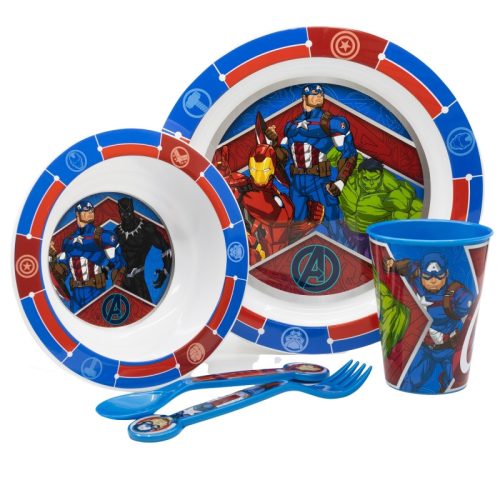 Avengers 5 dílný plastový mikrovlnný jídelní set