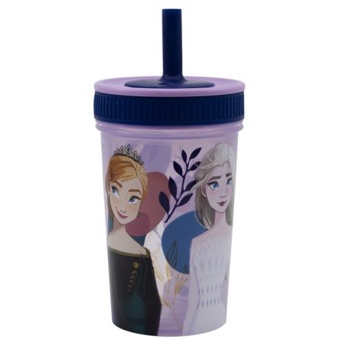 Disney Ledové království plastový nesvíravý silikonový skleněný pohár - 420 ml