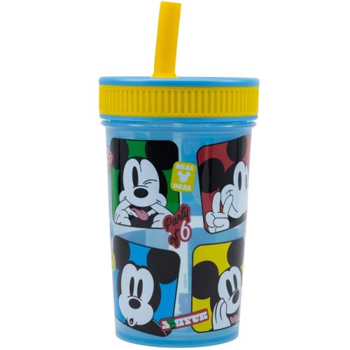 Disney Mickey myš plastový nesvíravý silikonový skleněný pohár - 420 ml