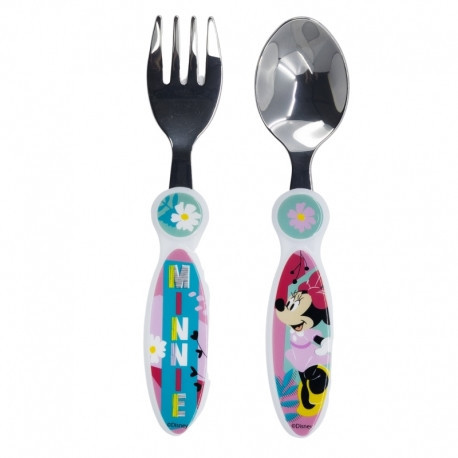 2 KS ELIPTICKÝ KOV FÉM PŘÍBOR SET MINNIE MYŠ VÍCE MINNIE