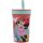 Disney Minnie myš plastový, proti úniku silikonový dětský kelímek se slamkou - 420 ml