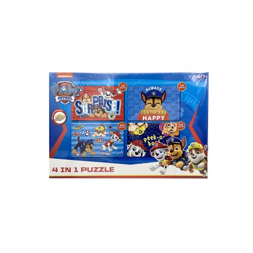 PAW Patrol 4 v 1 skládačka 12-13-20-24 dílků - Červená