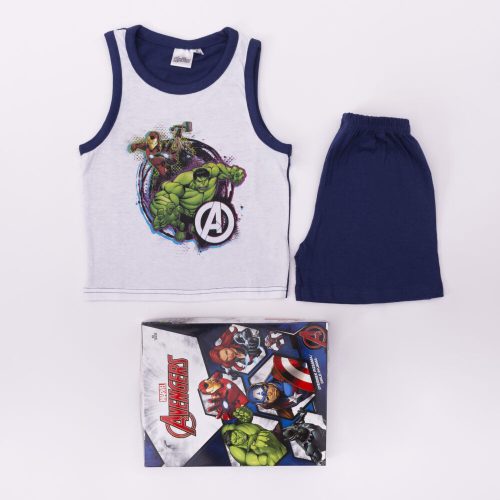 Dětské bavlněné pyžamo bez rukávů - Avengers - tmavě modrá - 116