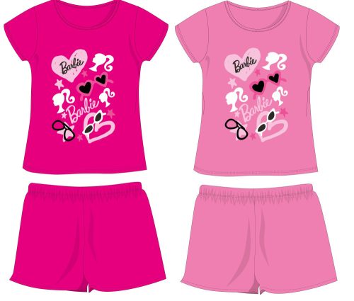 Barbie bavlněný letní set - tričko-šortky - růžový - 134