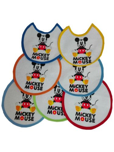 Mickey Mouse dětská plenka 7 kusů/balení - bavlněná plenka - 16x16 - světle modrá-středně modrá-tmavě modrá-žlutá-oranžová-červená-zelená