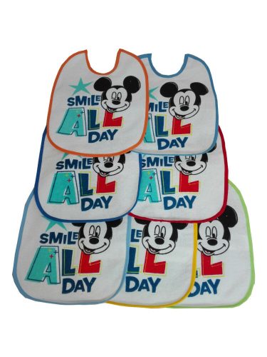Mickey Mouse dětská plenka 7 kusů/balení - bavlněná plenka - světle modrá-středně modrá-tmavě modrá-žlutá-oranžová-červená-zelená