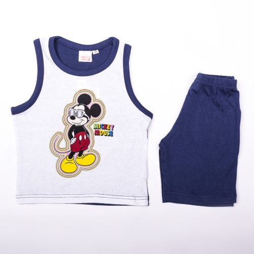Mickey Mouse chlapecké bavlněné letní oblečení - tričko-šortky sada - tmavě modré - 104