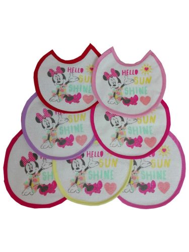 Minnie Mouse dětská plenka 7 kusů/balení - bavlněná plenka - světle růžová-růžová-tmavě růžová-růžová-červená-fialová-žlutá