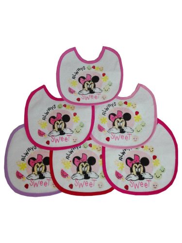 Minnie Mouse dětská plenka 6 kusů/balení - bavlněná plenka - světle růžová-růžová-tmavě růžová-růžová-červená-fialová