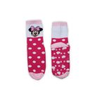 Protiskluzové dětské ponožky - Minnie Mouse - plyšové - puntíkované - růžová-bílá - 23-26
