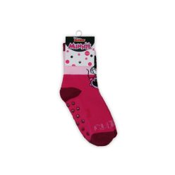   Protiskluzové dětské ponožky - Minnie Mouse - plyšové - CUTE nápisem - růžová-světle růžová - 27-30