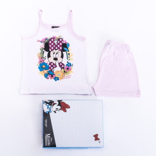 Minnie Mouse dívčí bavlněný pyžamko - bezruká - letní souprava - světle růžová - 128