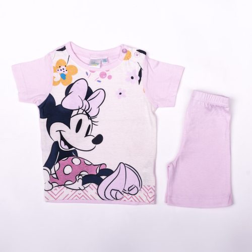 Minnie Mouse dívčí bavlněný letní set - tričko-šortky - světle růžový - 86