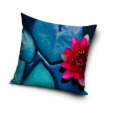Květinový vzor polštářový obal 40x40 cm - modro-růžový