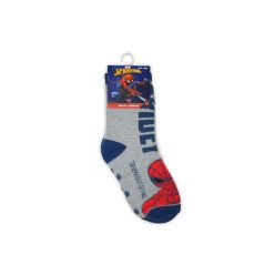   Protiskluzové dětské ponožky - Spiderman - plyšové - Spiderman - šedá - se Spidey nápisem - 31-34