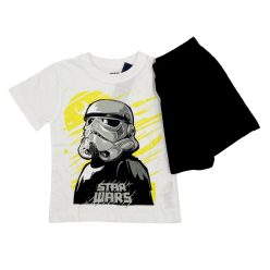   Star Wars dětský krátký bavlněný pyžámko s krátkým rukávem - Černá/Bílá